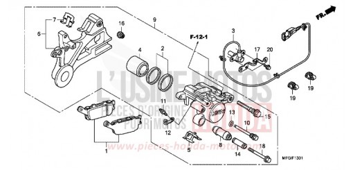 ETRIER DE FREIN ARRIERE (CB600FA/FA3) CB600FA3A de 2010